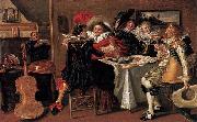 Dirck Hals Merry Company at Table oil painting reproduction